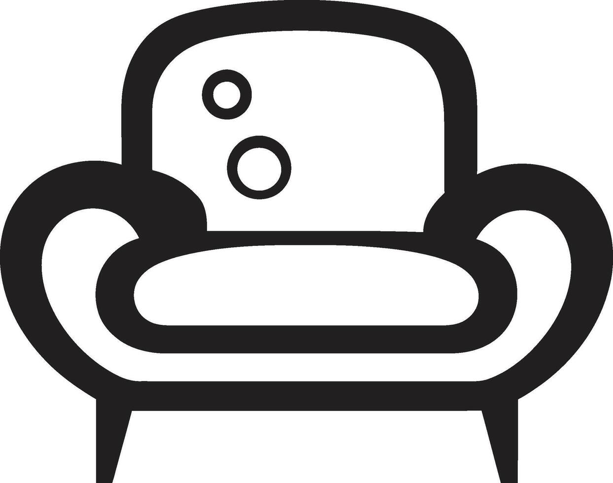 chique conforto insígnia moderno relaxante cadeira vetor ícone para acolhedor espaços urbano elegância crista vetor logotipo para à moda e relaxante cadeira Projeto