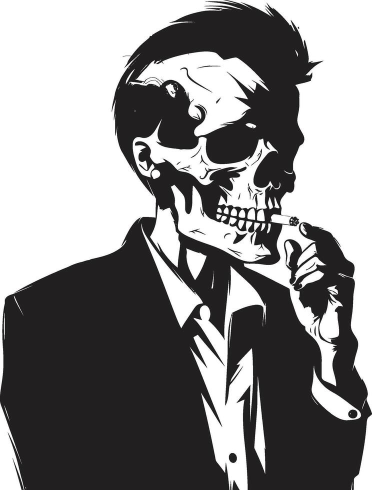 charuto salão crachá fumar esqueleto vetor logotipo para vintage charme velho mundo opulência insígnia vetor Projeto para fumar cavalheiro ícone com clássico sofisticação