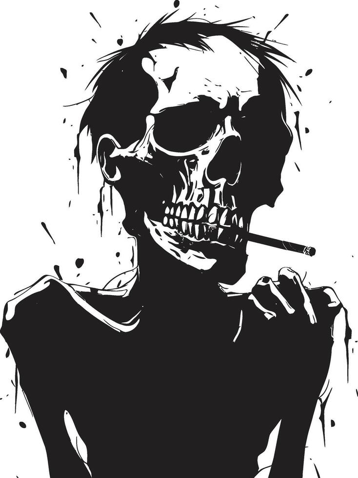 vintage voga crista fumar esqueleto vetor logotipo para à moda branding à moda fumaça pausa crachá vetor Projeto para cavalheiro esqueleto ícone com clássico apelo