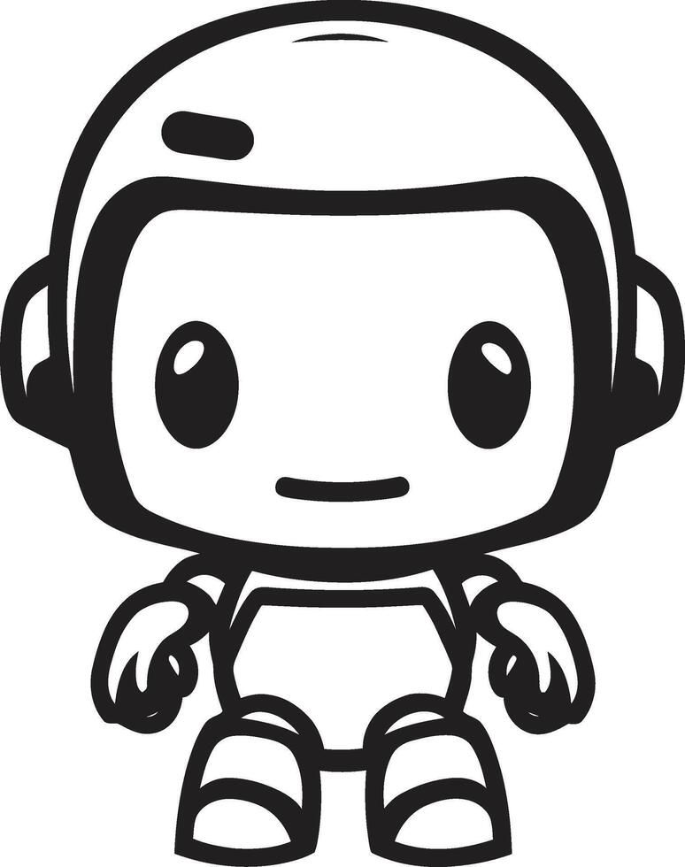 bolso amigo crachá pequeno robô vetor ícone para compactar conexões mini mech maravilha insígnia adorável robô chatbot ícone para coloquial charme