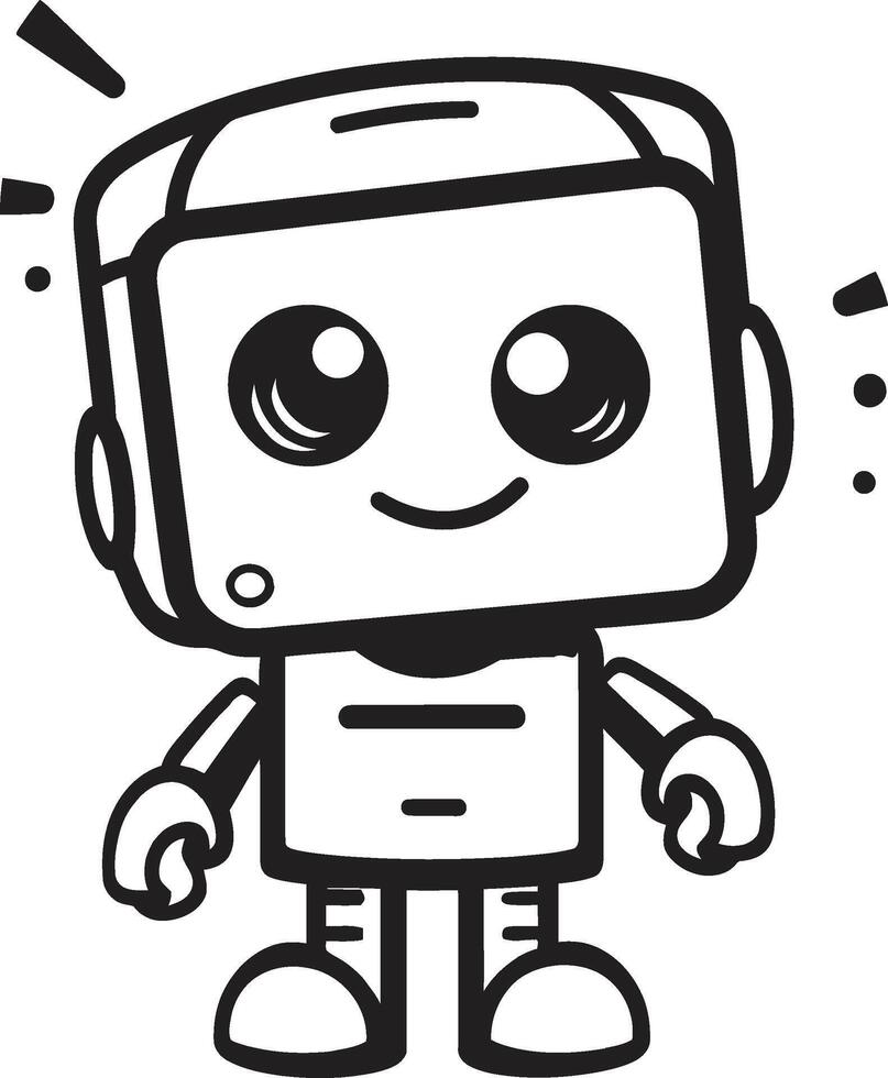 nano cutucar insígnia vetor ícone do uma fofa robô chatbot para digital assistência byte tamanho robô crista pequeno e adorável robô logotipo para bate-papo assistência