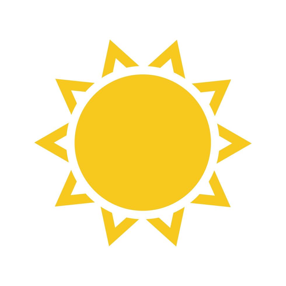 símbolo do verão. ícone moderno do sol. forma de círculo ensolarado. conceito de logotipo de vetor isolado em fundo branco