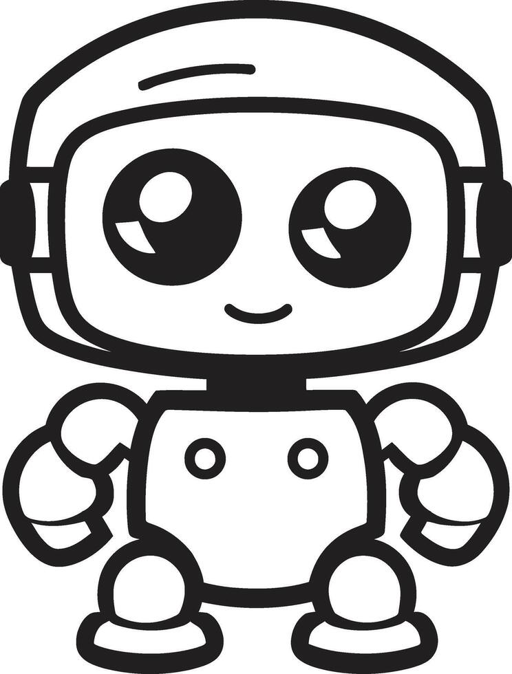byte tamanho robô crista pequeno e fofa robô logotipo para bate-papo assistência micro maravilha crachá adorável chatbot robô vetor ícone para coloquial Magia