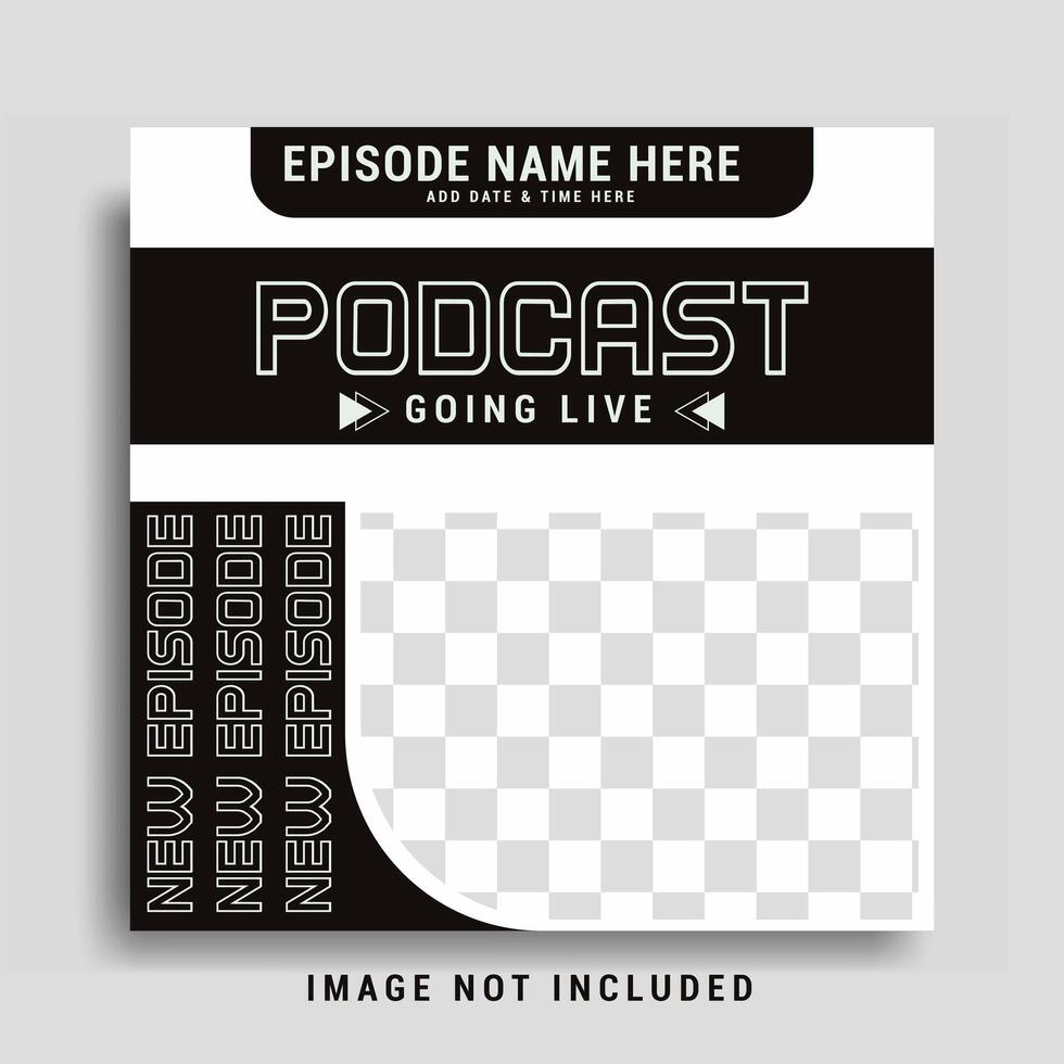 podcast social meios de comunicação postar modelo editável vetor