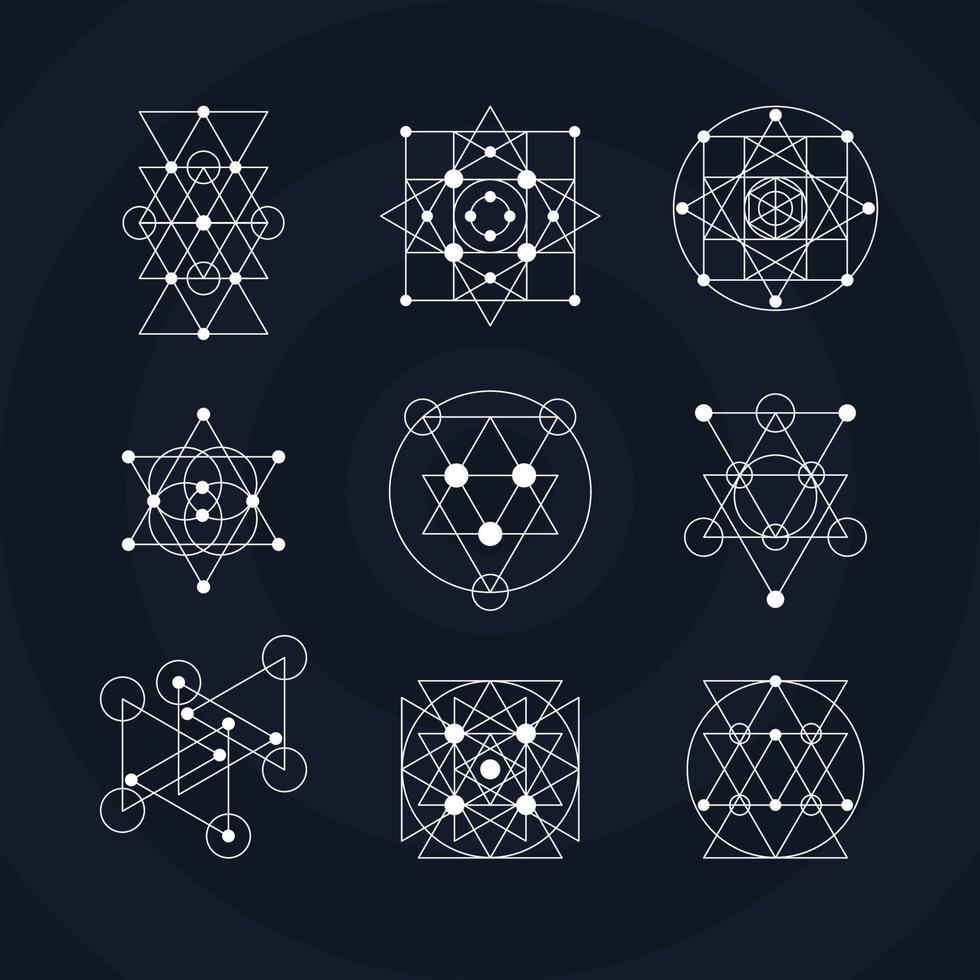 símbolos sagrados de geometria vetor