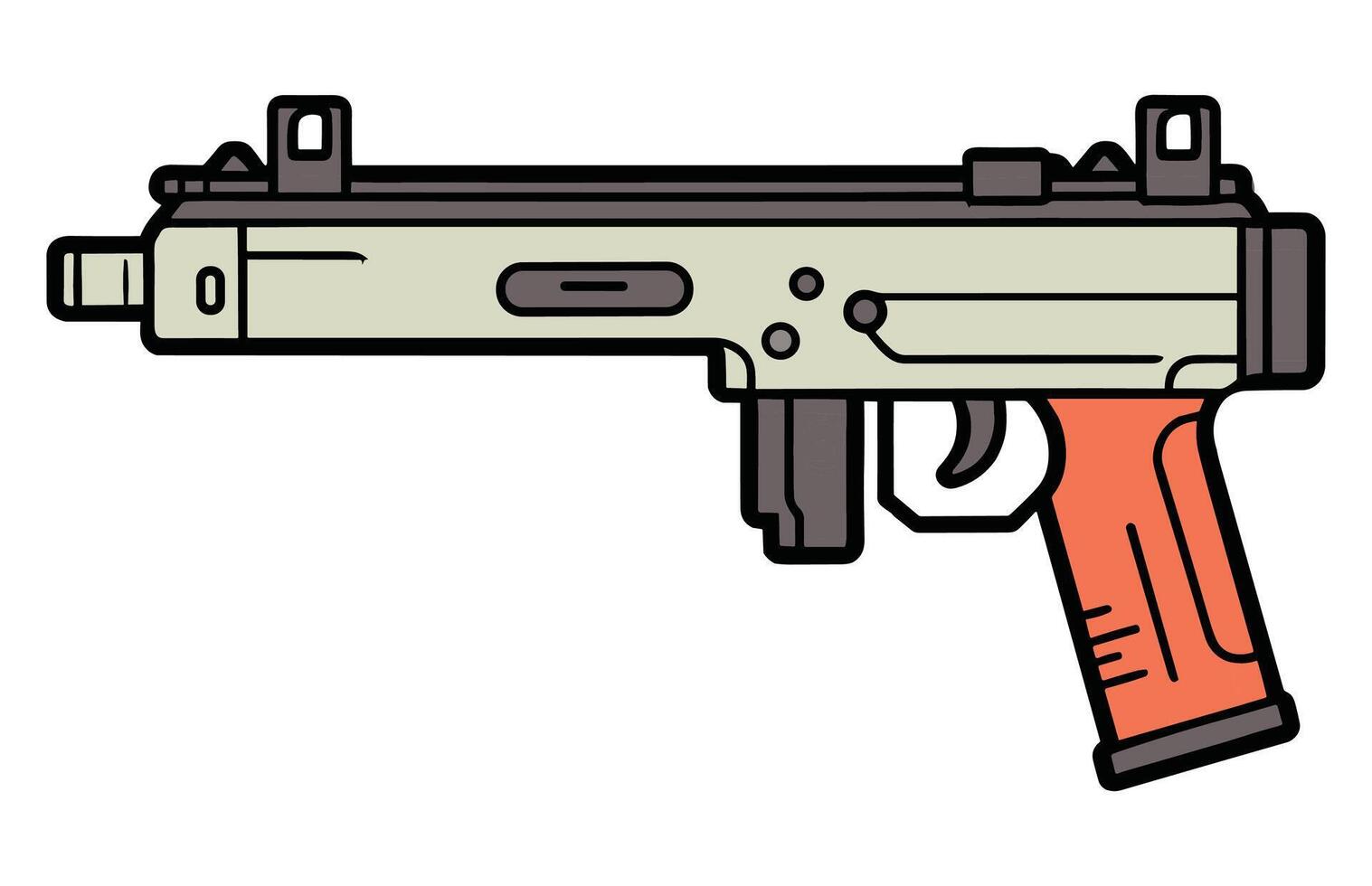 submáquina arma de fogo vetor definir, submáquina mão arma de fogo armas estoque ilustração conjunto