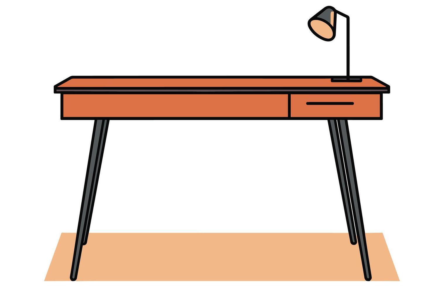 escrevendo escrivaninha e mesa luminária vetor ilustração. escritor, ou aluna às mesa
