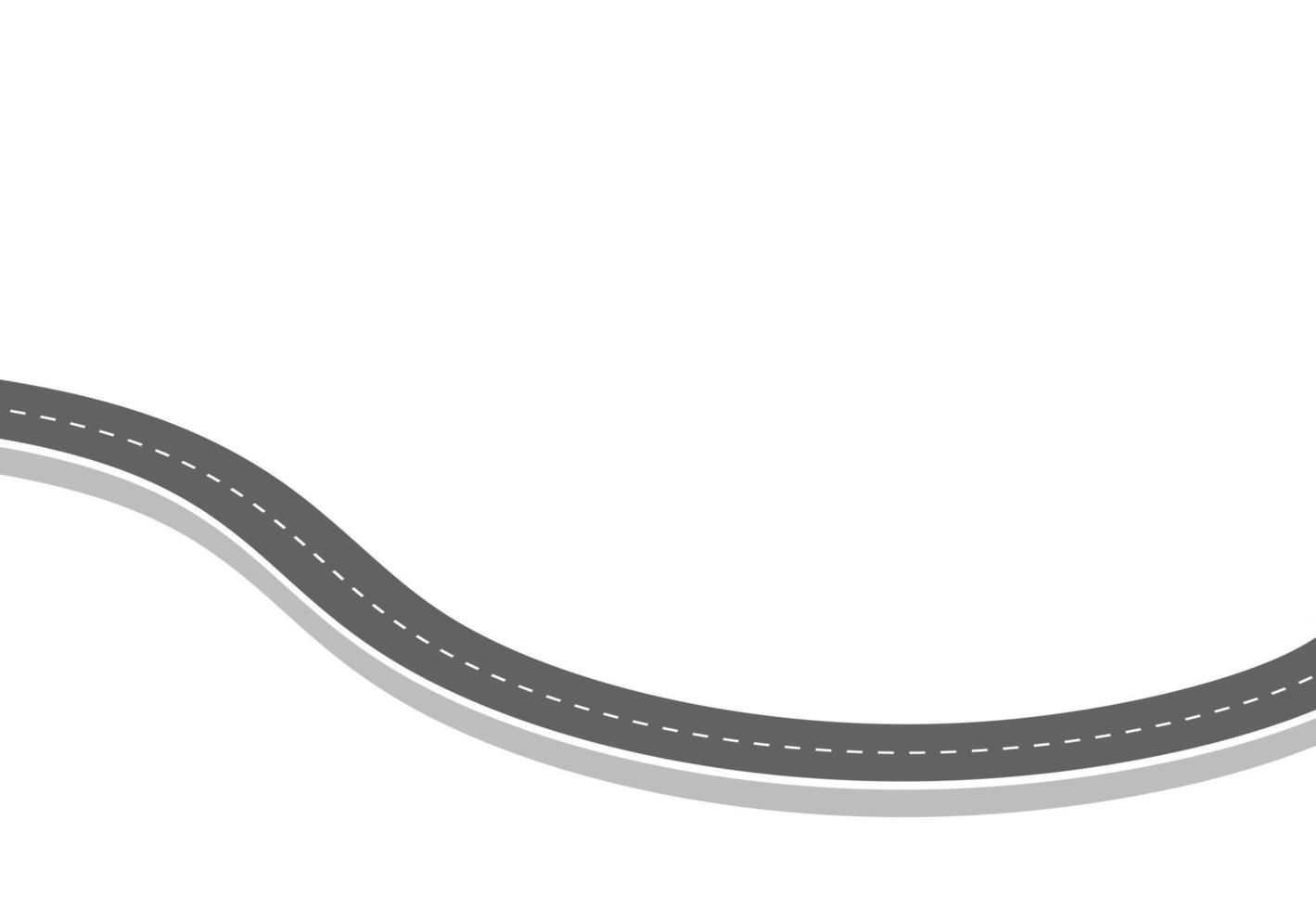 jornada rodoviária para o futuro. rua de asfalto isolada no fundo branco. símbolos caminho para o objetivo do ponto final. caminho significa planejamento de negócios bem-sucedido adequado para publicidade e presentstation vetor