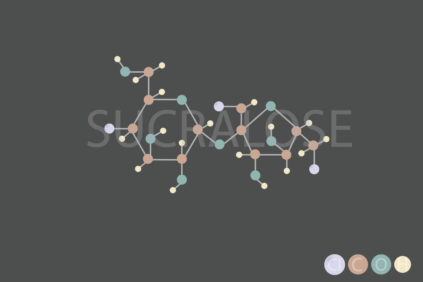 Sucralose molecular esquelético químico Fórmula vetor