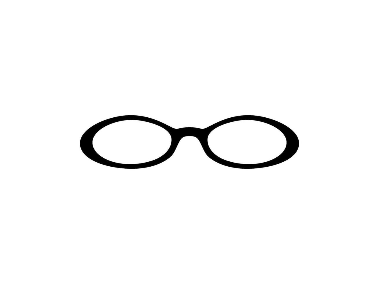 olho óculos silhueta, frente visualizar, plano estilo, pode usar para pictograma, logotipo grama, aplicativos, arte ilustração, modelo para avatar perfil imagem, local na rede Internet, ou gráfico Projeto elemento. vetor ilustração