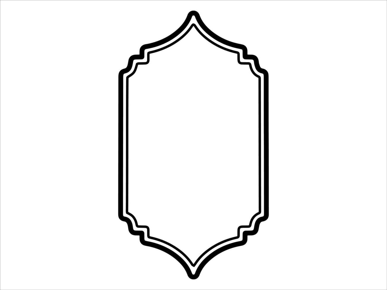islâmico quadro, Armação linha arte ilustração vetor