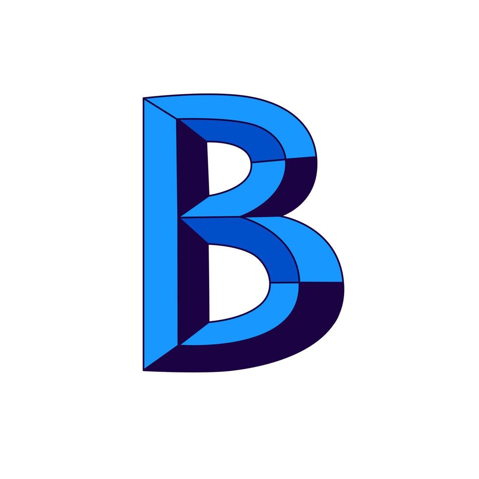 letra azul b no estilo cartoon. vetor. monograma, emblema de uma empresa ou firma. sinal corporativo. vetor
