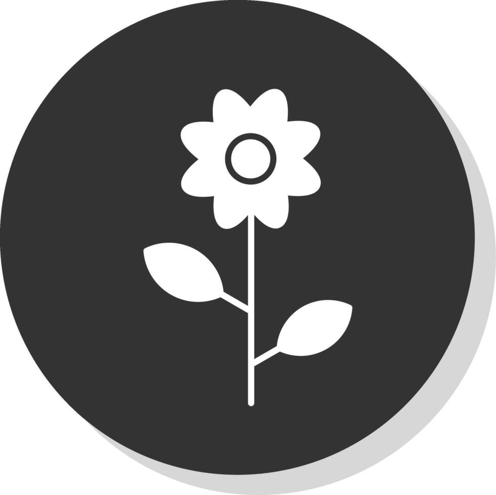 flores glifo cinzento círculo ícone vetor