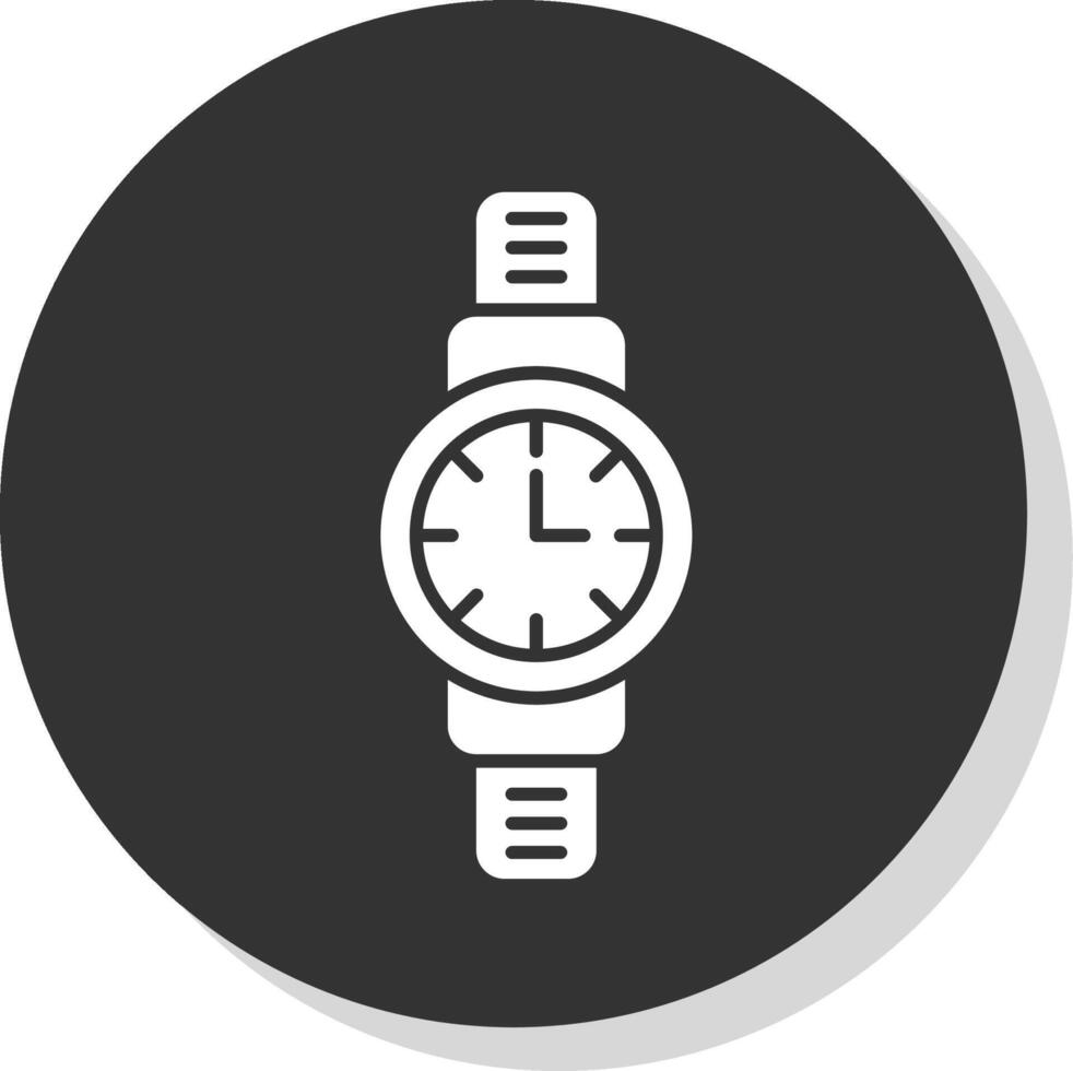 relógio de pulso glifo cinzento círculo ícone vetor