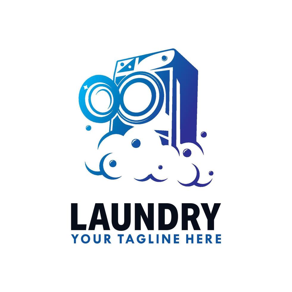 design de ilustração vetorial de modelo de logotipo de lavanderia vetor