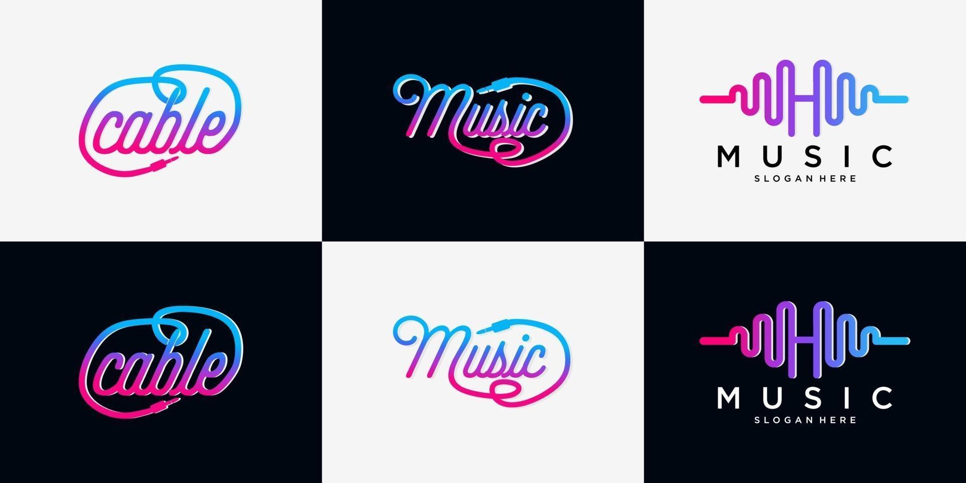 design do logotipo do pacote de música vetor