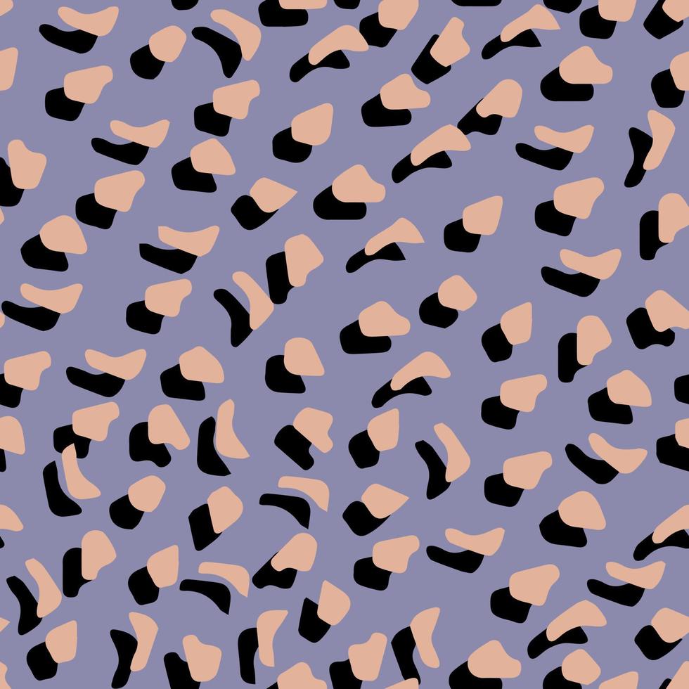 padrão de seamles de vetor de pele de leopardo abstrato. manchas de pincel e fundos irregulares. impressão de pele de animal selvagem abstrato. desenho geométrico irregular simples.