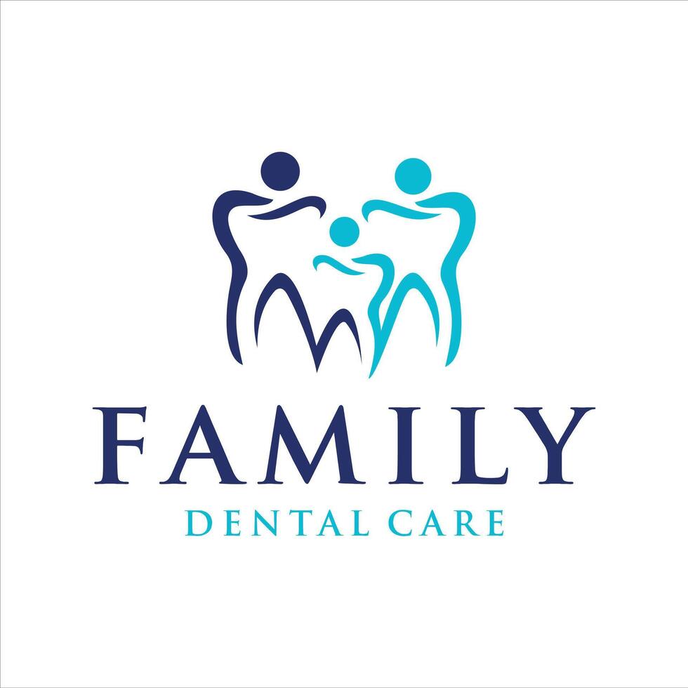 família dental Cuidado logotipo Projeto vetor modelo