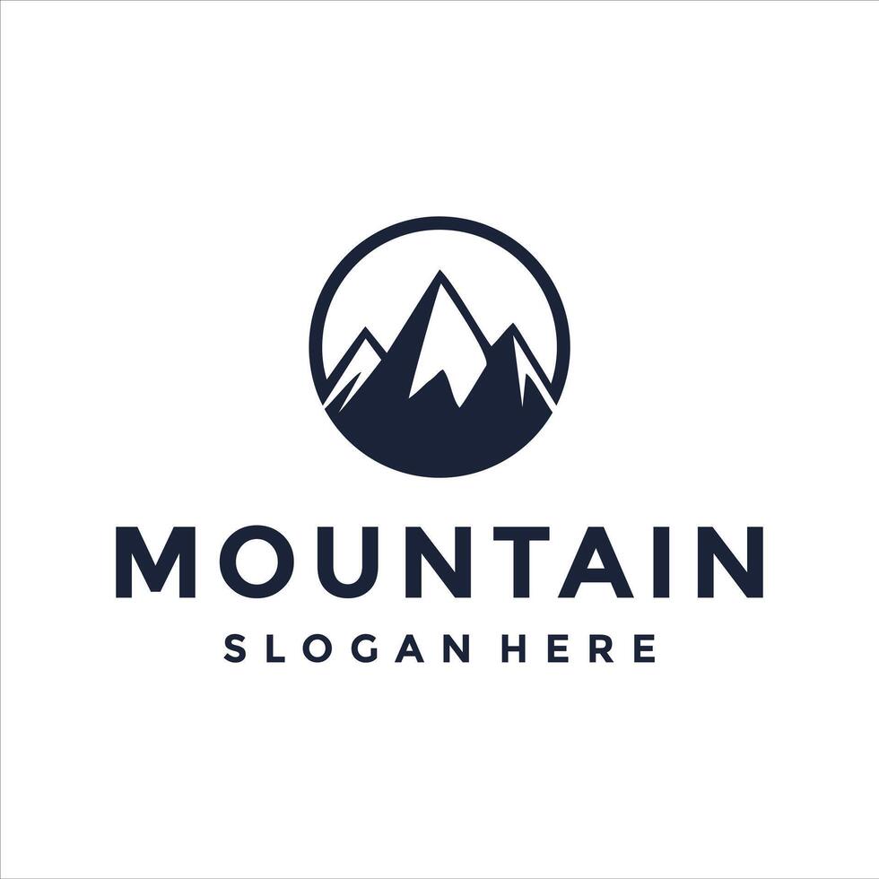Rocha montanha aventura logotipo Projeto vetor modelo