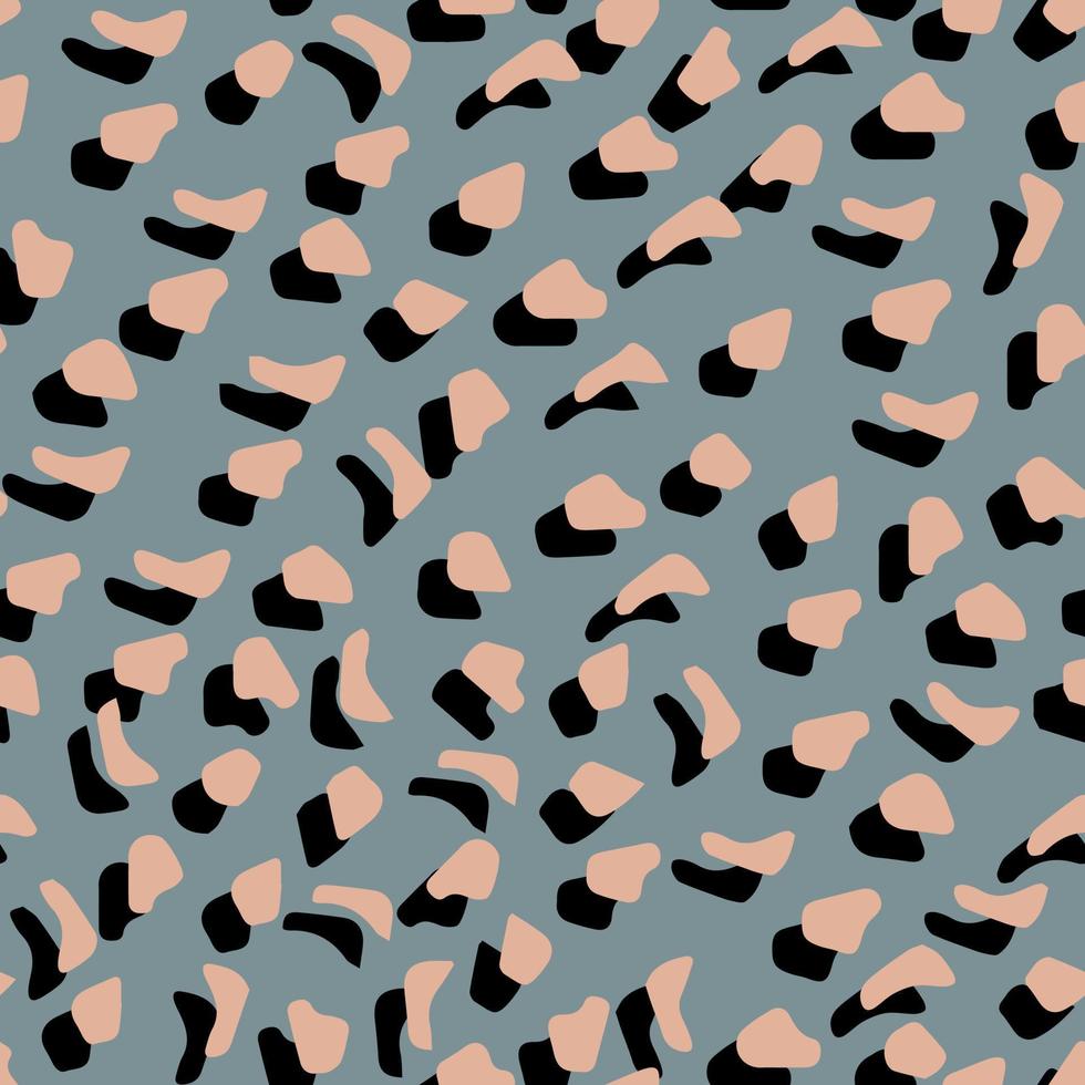 padrão de seamles de vetor de pele de leopardo abstrato. manchas de pincel e fundos irregulares. impressão de pele de animal selvagem abstrato. desenho geométrico irregular simples.