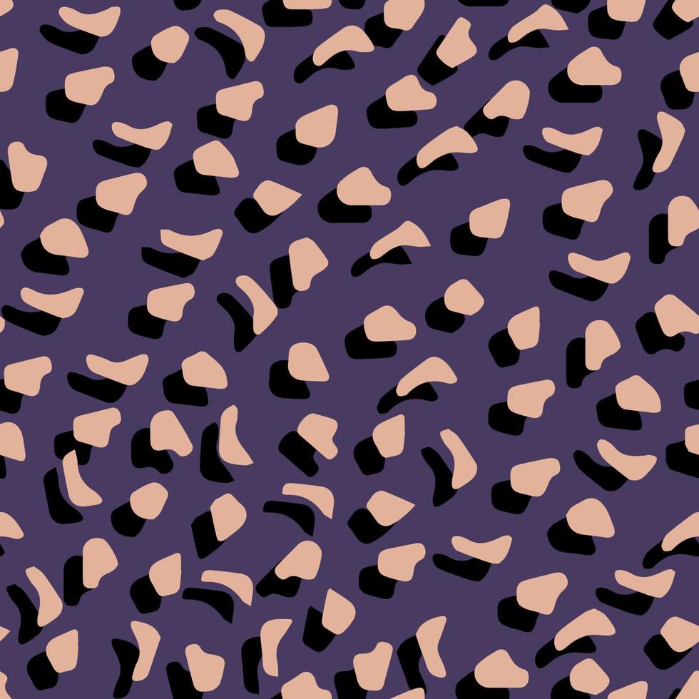 padrão de seamles de vetor de pele de leopardo abstrato. manchas de pincel e fundos irregulares. impressão de pele de animal selvagem abstrato. desenho geométrico irregular simples.