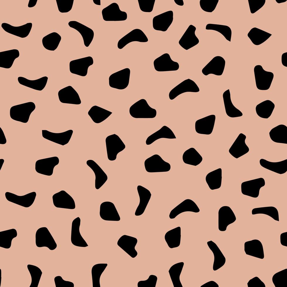 padrão de seamles de vetor de pele de leopardo abstrato. manchas de pincel e fundos irregulares. impressão de pele de animal selvagem abstrato. desenho geométrico irregular simples.