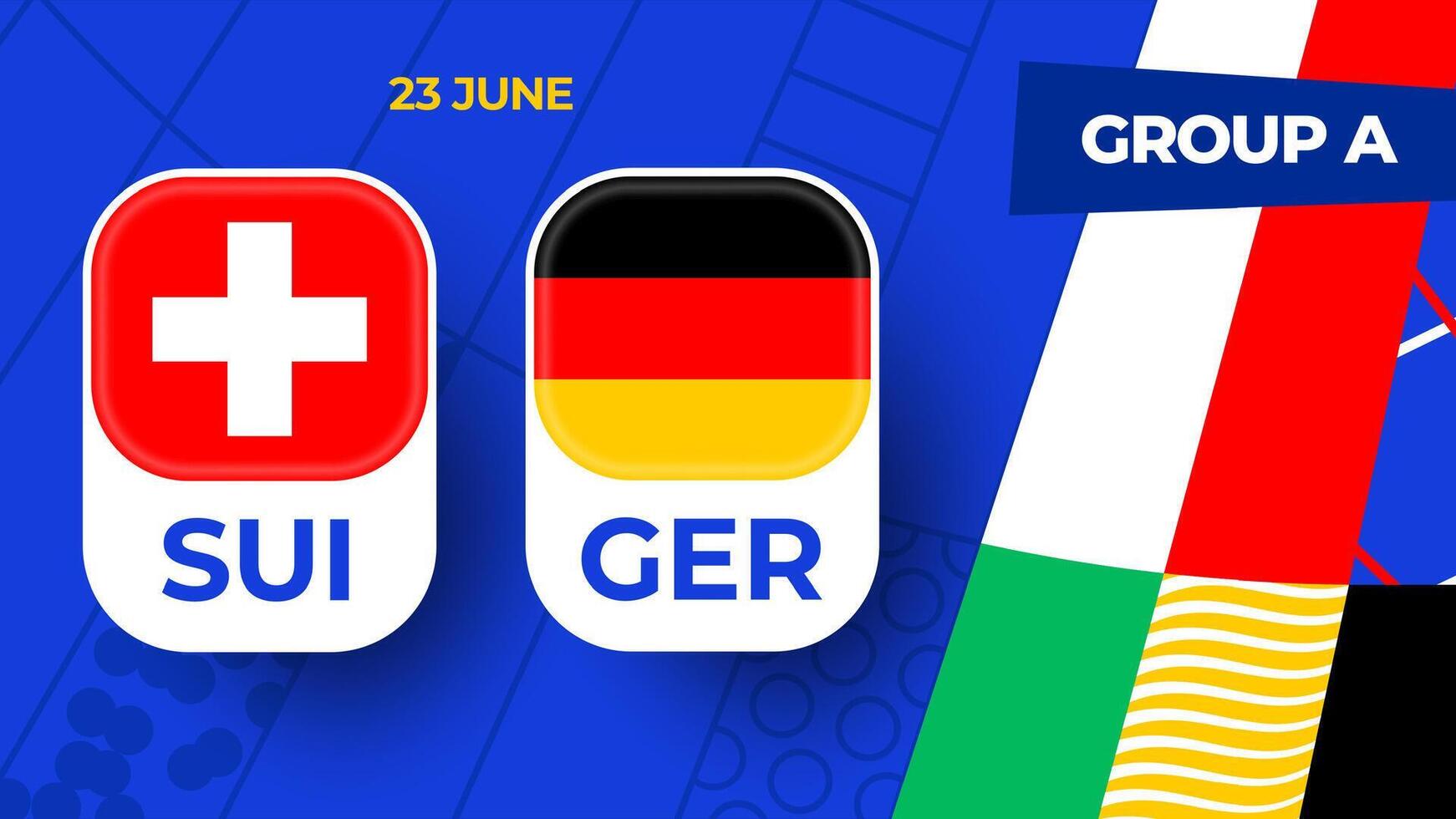 Suíça vs Alemanha futebol 2024 Combine contra. 2024 grupo etapa campeonato Combine versus equipes introdução esporte fundo, campeonato concorrência vetor