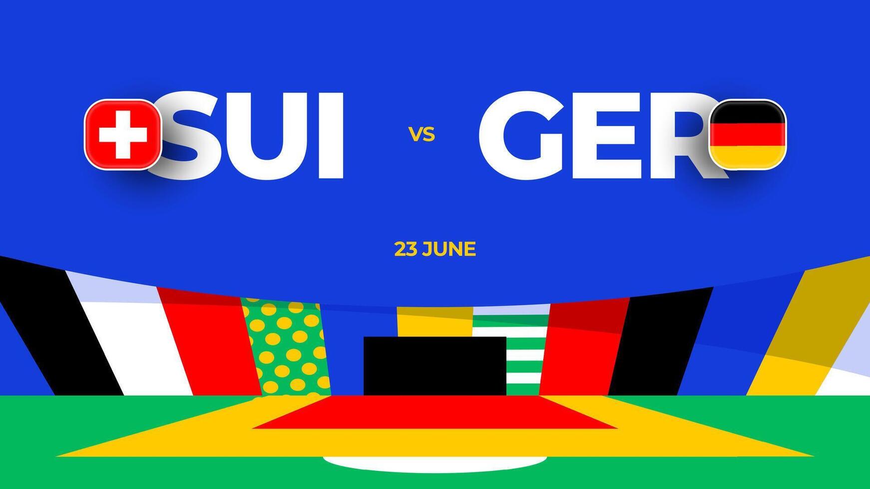 Suíça vs Alemanha futebol 2024 Combine contra. 2024 grupo etapa campeonato Combine versus equipes introdução esporte fundo, campeonato concorrência vetor