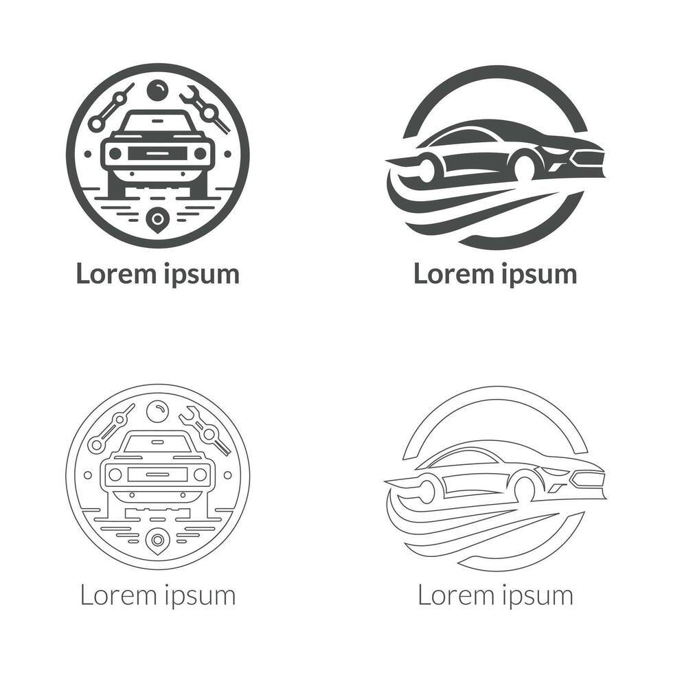 mínimo logótipo carro ilustração Projeto. simples logotipo para uma companhia ou oficinas. vetor