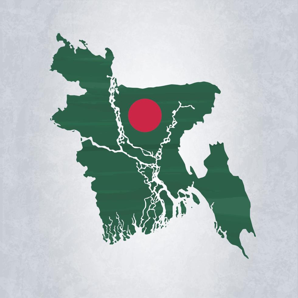 mapa de bangladesh com bandeira vetor
