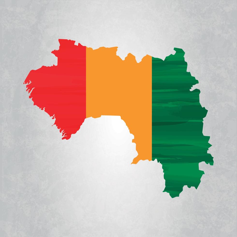 mapa da Guiné com bandeira vetor