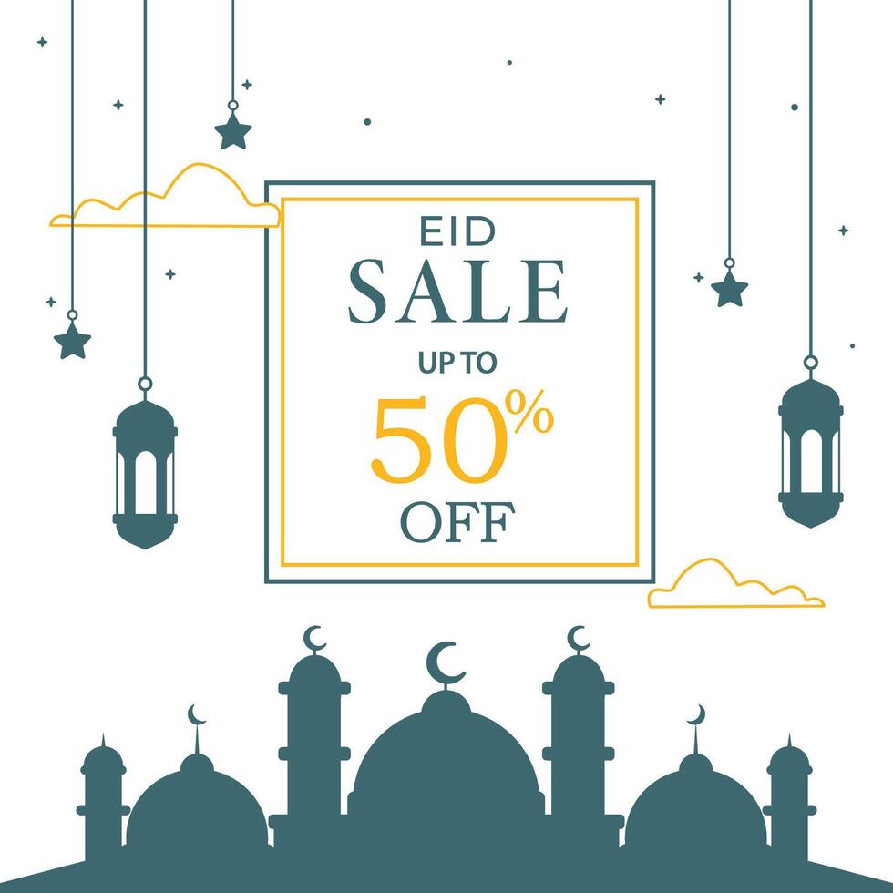 eid venda social meios de comunicação postar modelo. eid especial oferta conceito Projeto vetor