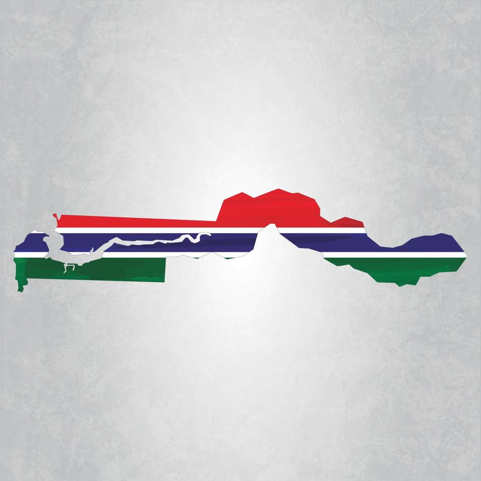 mapa da gambia com bandeira vetor