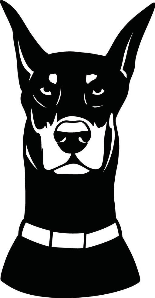uma Preto e branco ilustração do uma cachorro com uma colarinho vetor