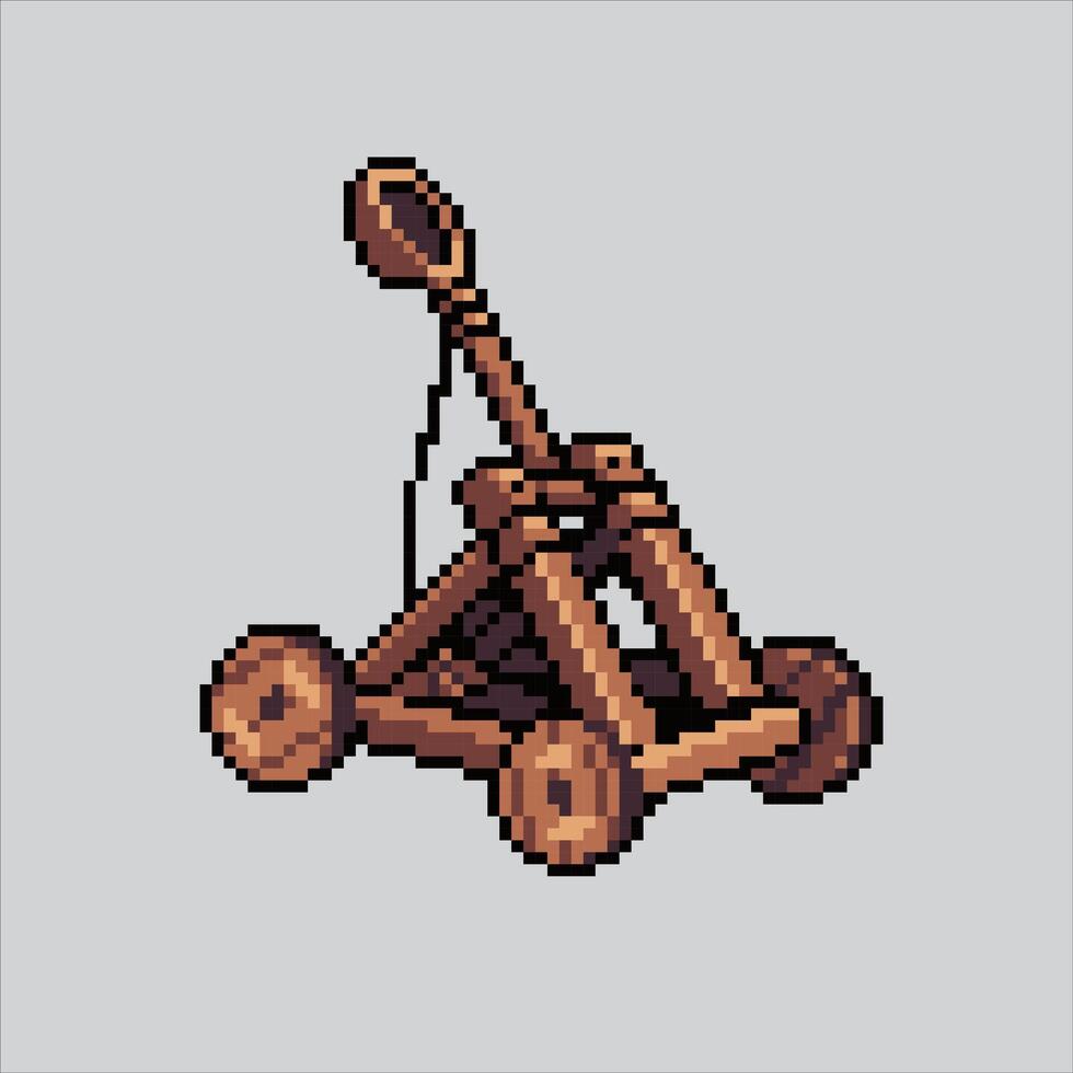 pixel arte ilustração guerra catapulta. pixelizada guerra catapulta. medieval guerra catapulta pixelizada para a pixel arte jogos e ícone para local na rede Internet e jogo. velho escola retrô. vetor