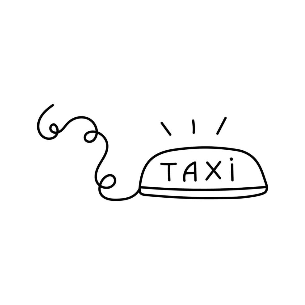 Táxi símbolo dentro rabisco estilo. vetor