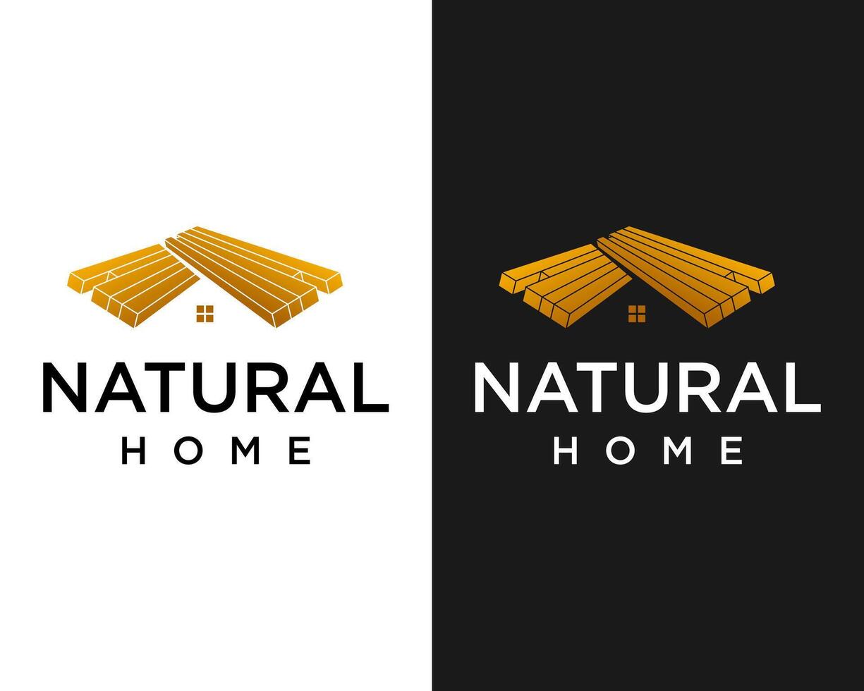 natural de madeira casa real Estado propriedade logotipo Projeto. vetor