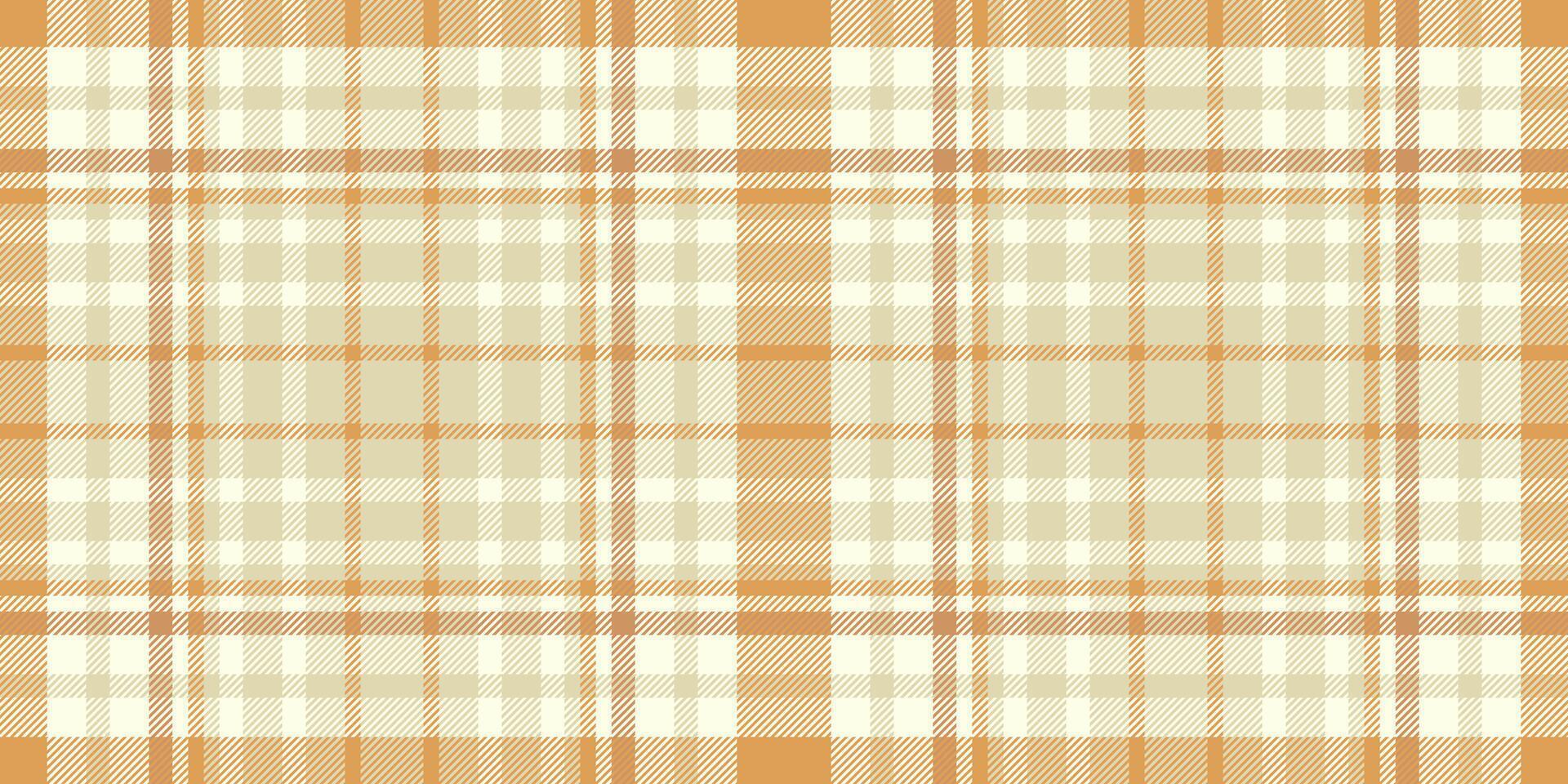 impressão xadrez Verifica , cumprimento cartão têxtil desatado textura. multicolorido tartan fundo tecido padronizar dentro luz e laranja cores. vetor