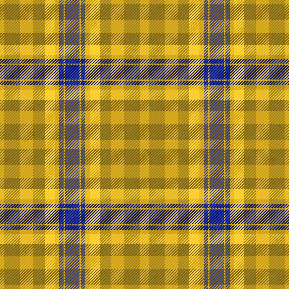 terno xadrez tecido , pop tartan têxtil desatado. saia Verifica padronizar textura fundo dentro amarelo e azul cores. vetor