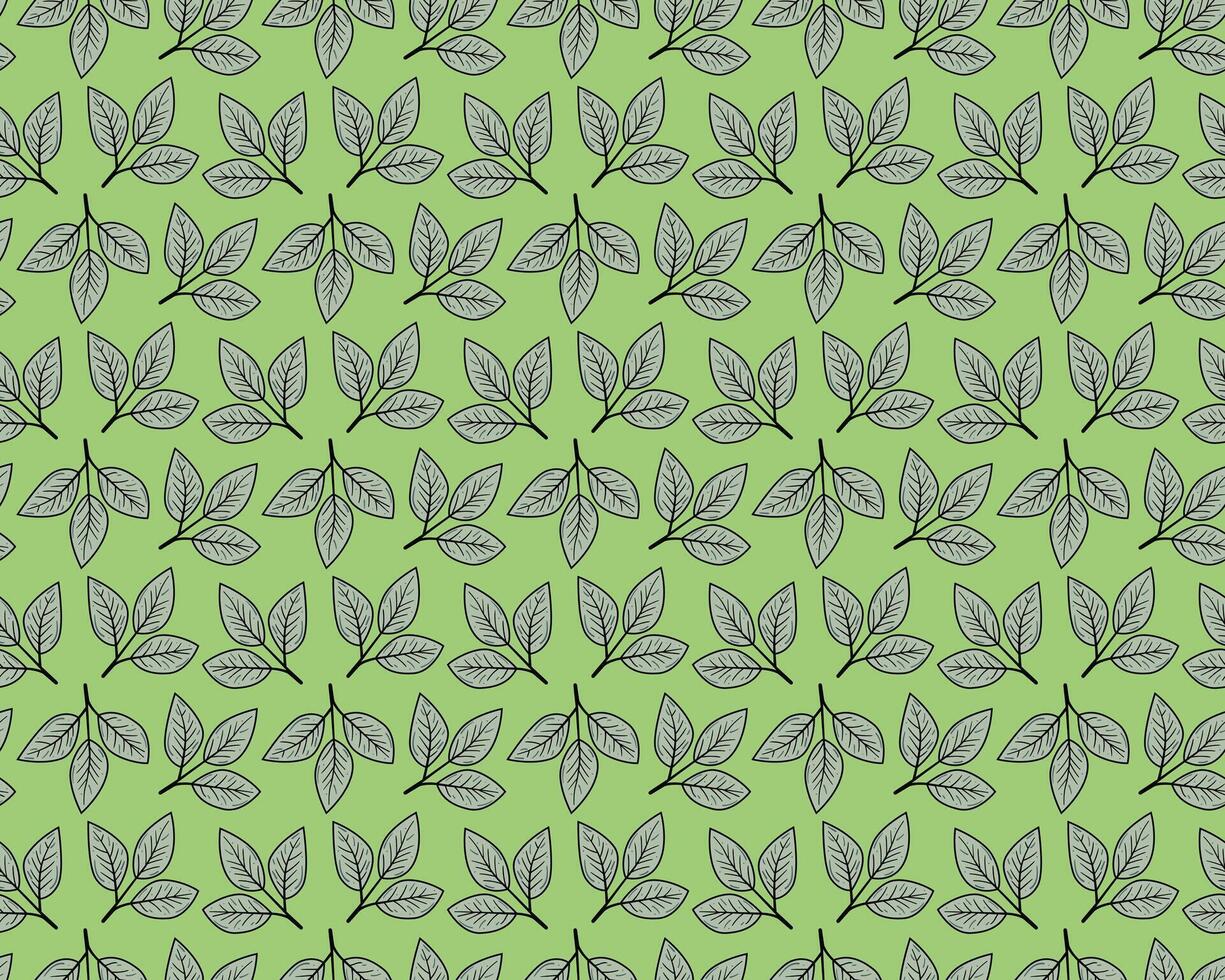 mão desenhado floral padronizar Projeto. simples enfeite com plantar e folha. vetor