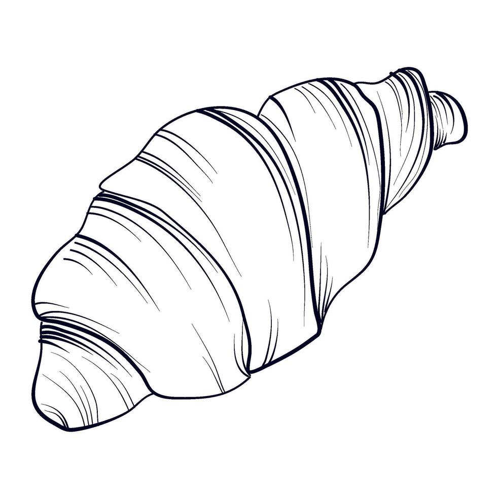 ilustração de croissant desenhada de mão vetor