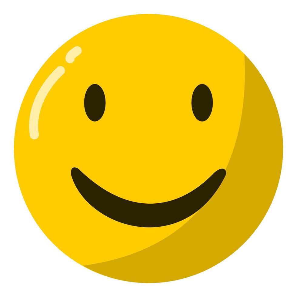 feliz facial expressão emoticon isolado em branco fundo. sorriso, emoção vetor