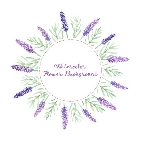 fundo de flores de lavanda em aquarela vetor