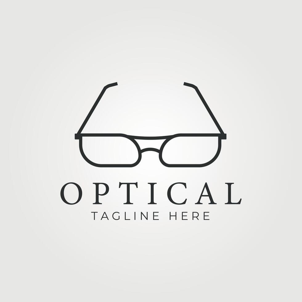 ótico óculos logotipo linha arte vintage ilustração vetor