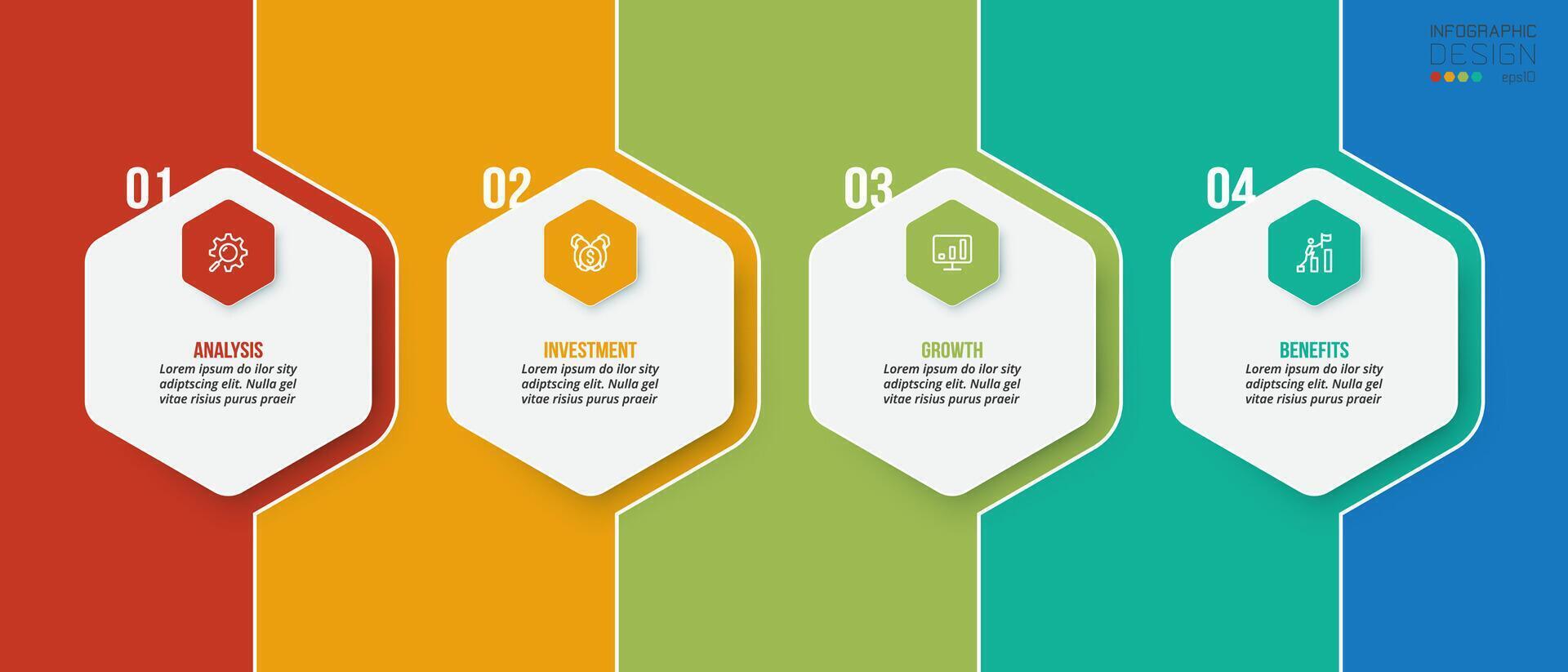 modelo de infográfico de negócios de gráfico de linha do tempo. vetor