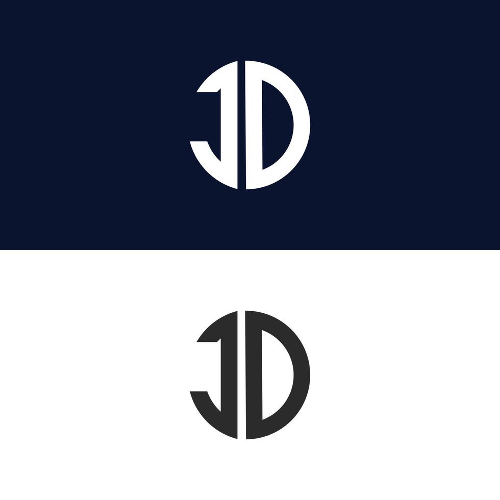 modelo de vetor de logotipo de letra jd criativo forma moderna colorida monograma círculo logotipo empresa logotipo grade logotipo