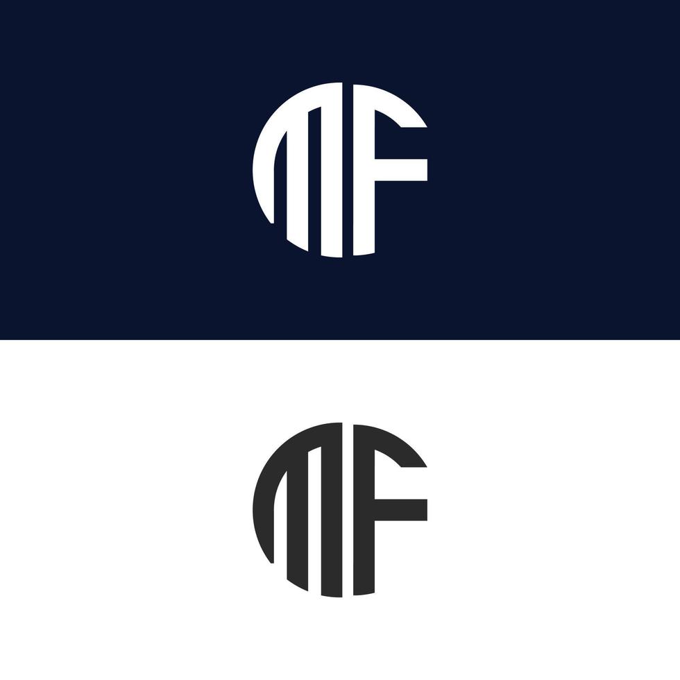 modelo de vetor de logotipo de letra mf criativo forma moderna colorida monograma círculo logotipo empresa logotipo grade logotipo