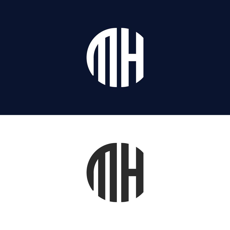 modelo de vetor de logotipo de letra mh criativo forma moderna colorida monograma círculo logotipo empresa logotipo grade logotipo