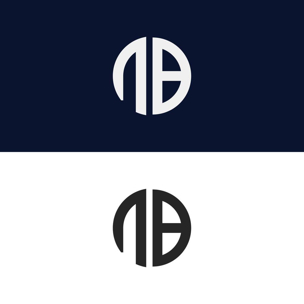 modelo de vetor de logotipo de letra nb criativo forma moderna colorida monograma círculo logotipo empresa logotipo grade logotipo