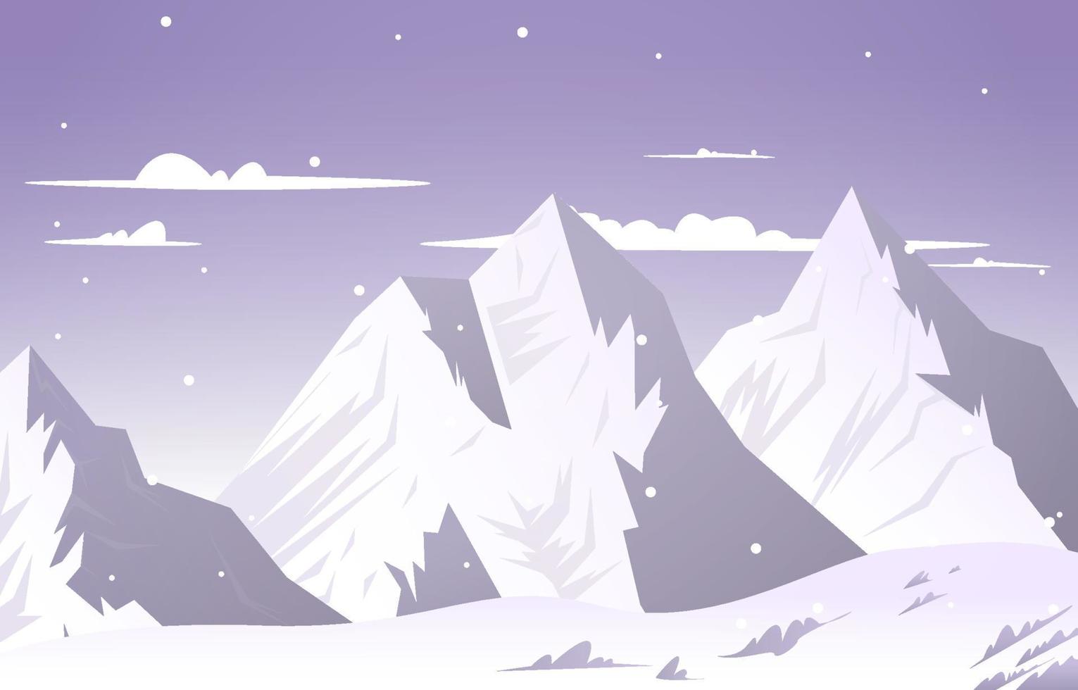 neve pico alto montanha congelada gelo natureza paisagem aventura ilustração vetor